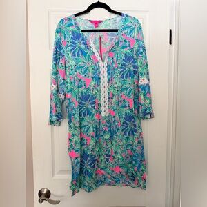 NWT Lilly Pulitzer Hollie Tunic Dress Soleil Pink Good Hare Day XL
